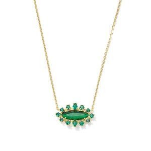 Kendra Scott Eva Crystal Framed Pendant Necklace - Green Mix